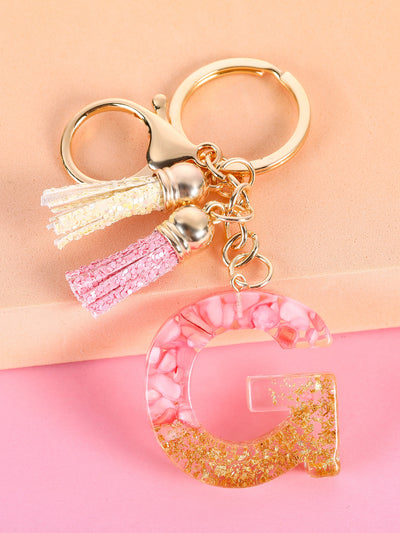 Letter Charm Keychain