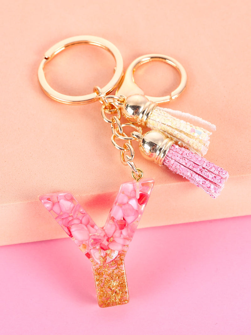 Letter Charm Keychain