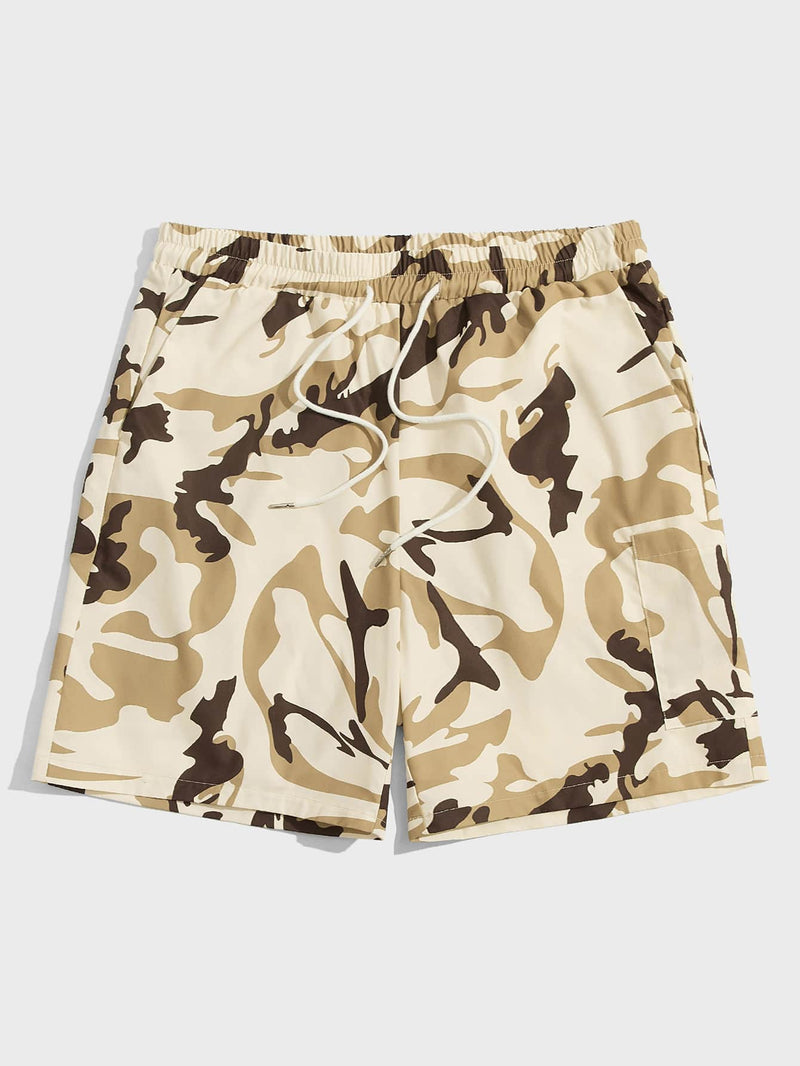 ROMWE Guys Camo Print Shorts