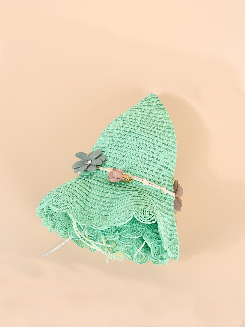 Toddler Girls Flower Decor Straw Hat