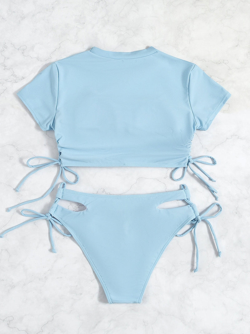 Cut Out Tie Side Bikini Swimsuit