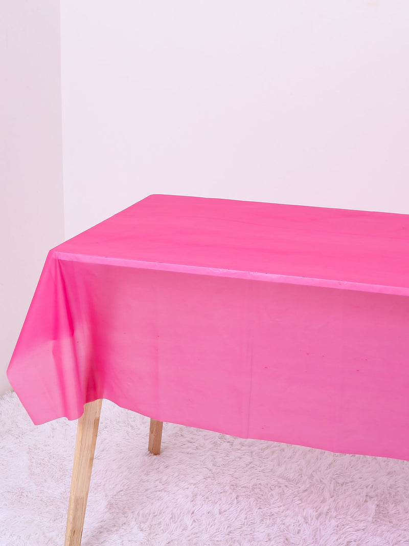 1pc Plain Disposable Table Cover Purple PE Disposable Tablecloth For Party Holiday Birthday