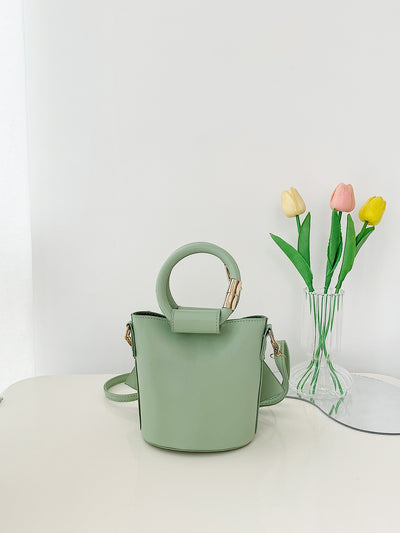 Mini Bow Decor Top Ring Bucket Bag