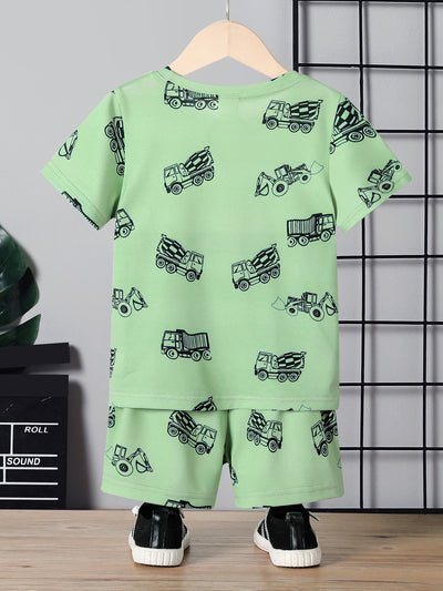Toddler Boys Truck Print Tee & Shorts