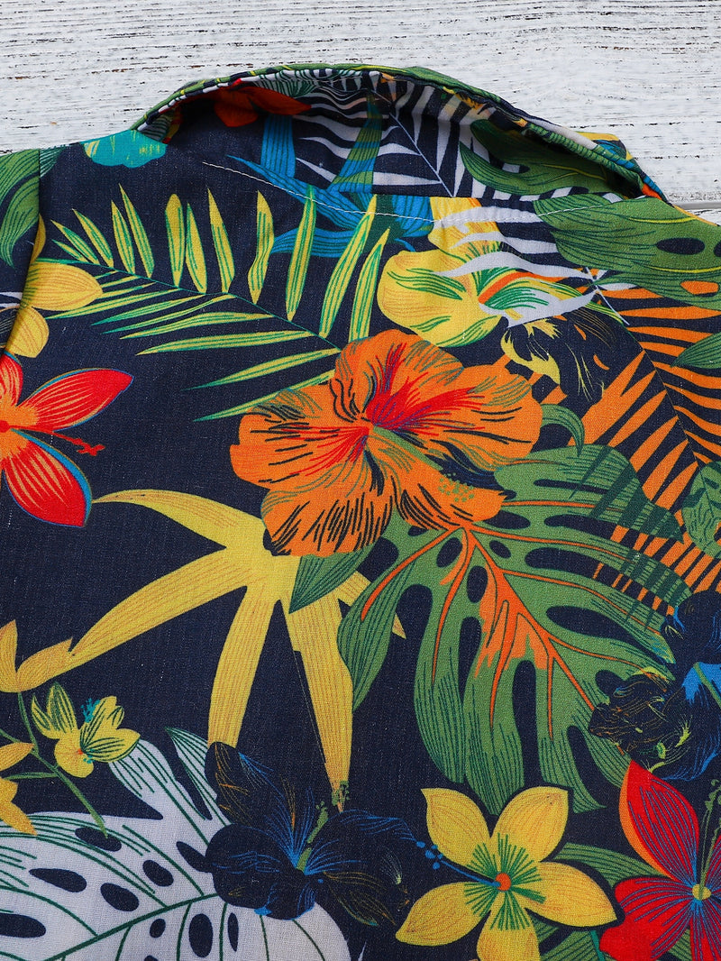 Baby Tropical Print Button Up Shirt