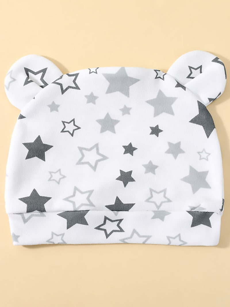 2pcs Baby Star Pattern Swaddling Blanket & Hat Set