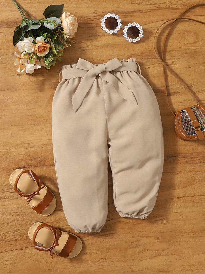 Baby Paperbag Waist Belted Carrot Pants