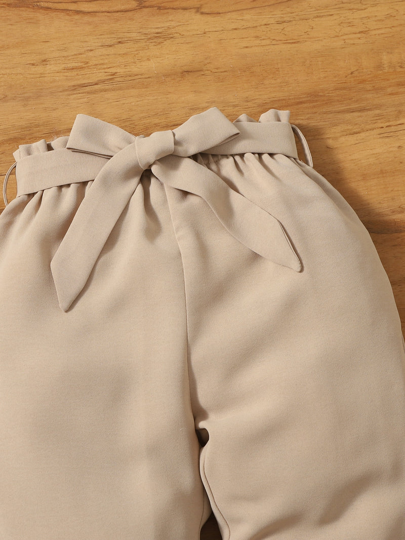 Baby Paperbag Waist Belted Carrot Pants