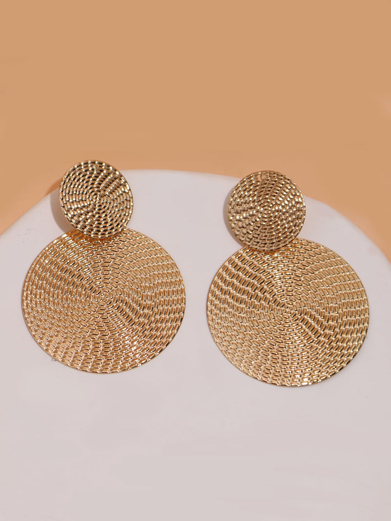 Round Decor Drop Earrings