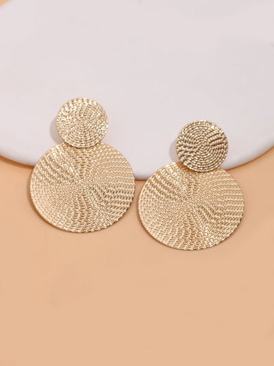 Round Decor Drop Earrings