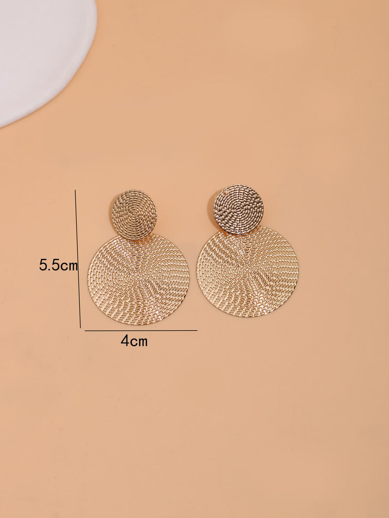 Round Decor Drop Earrings