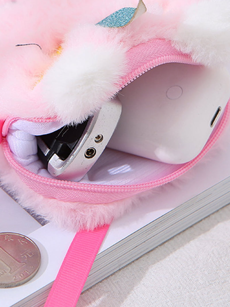 Girls Unicorn Design Fluffy Crossbody Bag