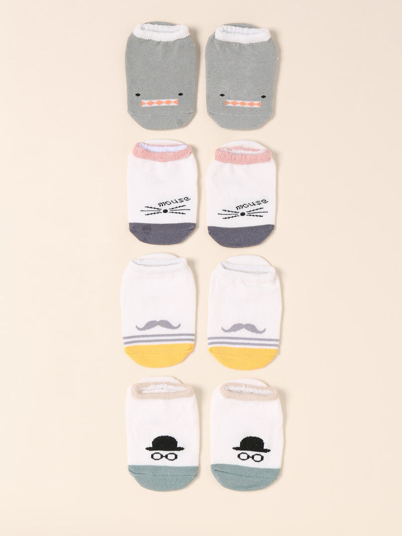 4pairs Baby Cartoon Graphic Socks