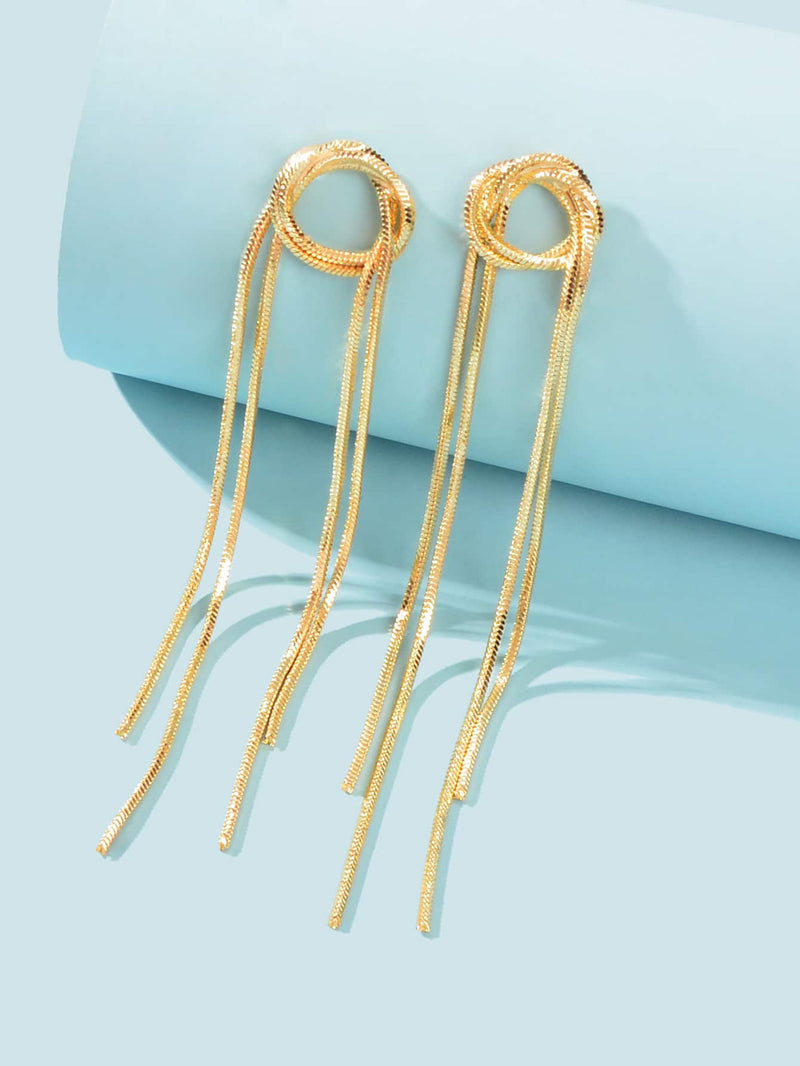 Metal Tassel Drop Earrings