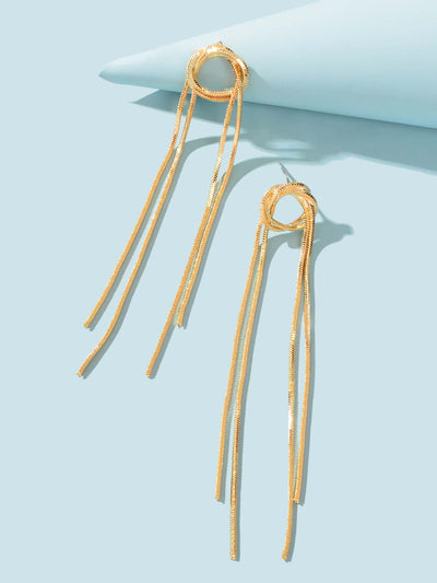 Metal Tassel Drop Earrings