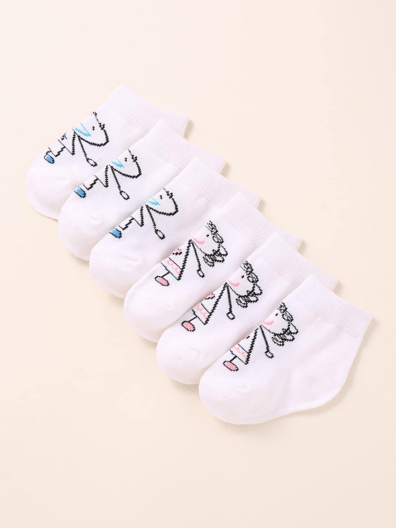 6pairs Baby Figure Graphic Socks