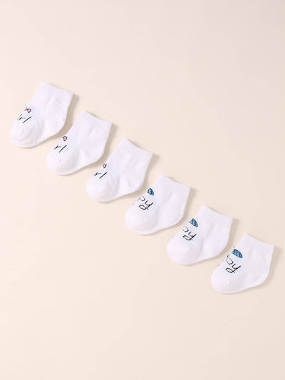 6pairs Baby Figure Graphic Socks