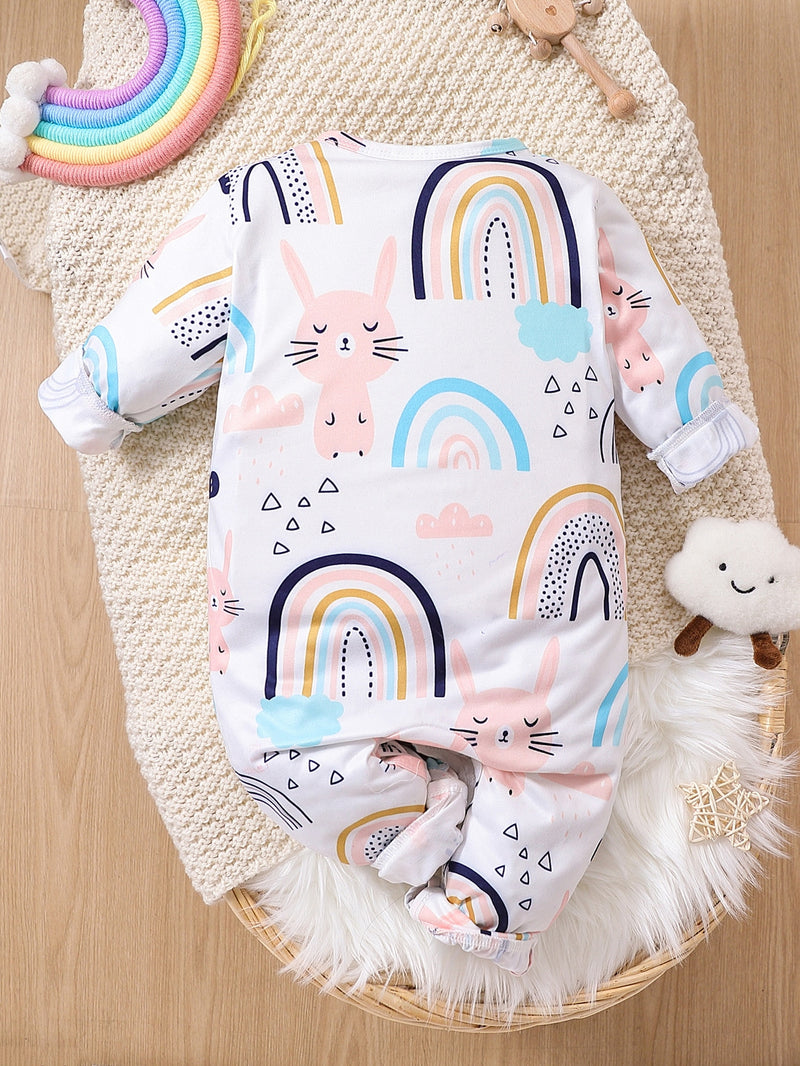 Baby Rainbow Cartoon Graphic Jumpsuit