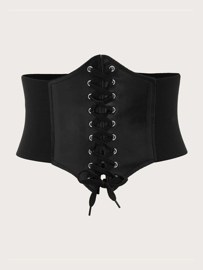 ROMWE Fairycore Grommet Lace Up Front Corset Belt