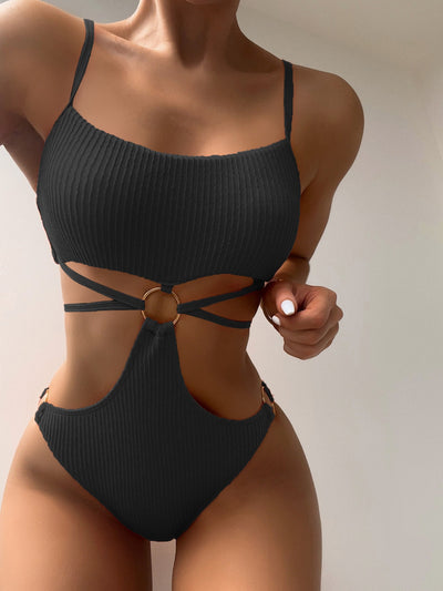 Ring Linked Cut out One Piece Swimsuit
