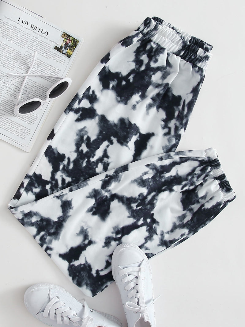 Tie Dye Elastic Waist Sweatpants