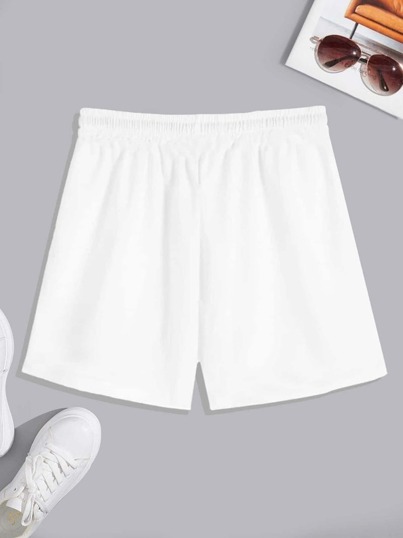 Extended Sizes Men Letter Graphic Shorts