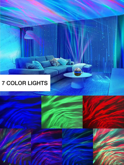 1set LED Water Pattern Starry Sky Light Remote Control Aurora Projection Light USB Plug in Bedside Atmosphere Light