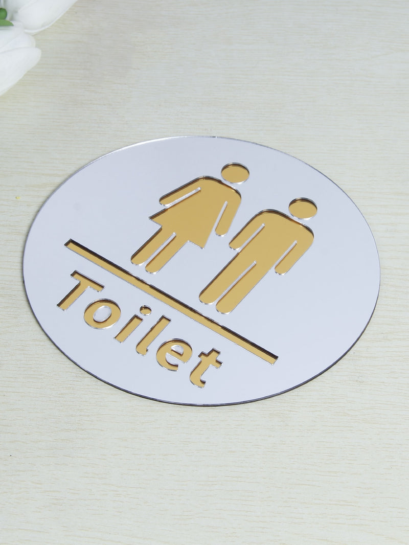 Toilet Sign Mirror Wall Sticker