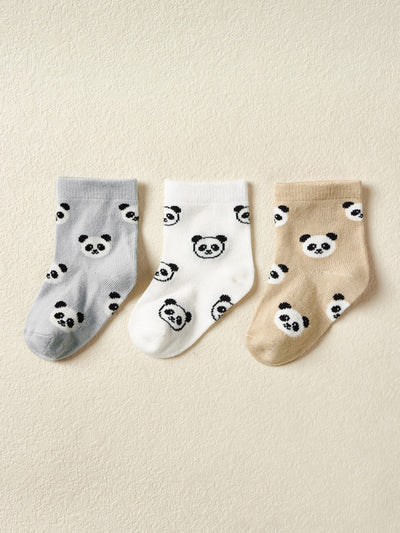 3pairs Baby Panda Print Socks