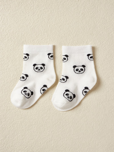 3pairs Baby Panda Print Socks