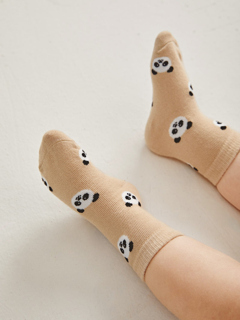 3pairs Baby Panda Print Socks