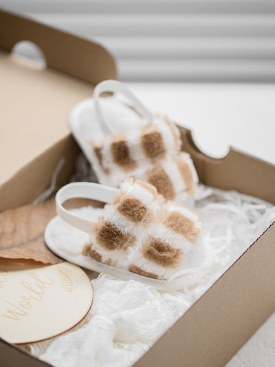 Baby Two Tone Fluffy Slingback Sandals