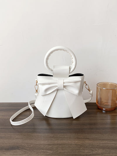 Mini Bow Decor Top Ring Bucket Bag