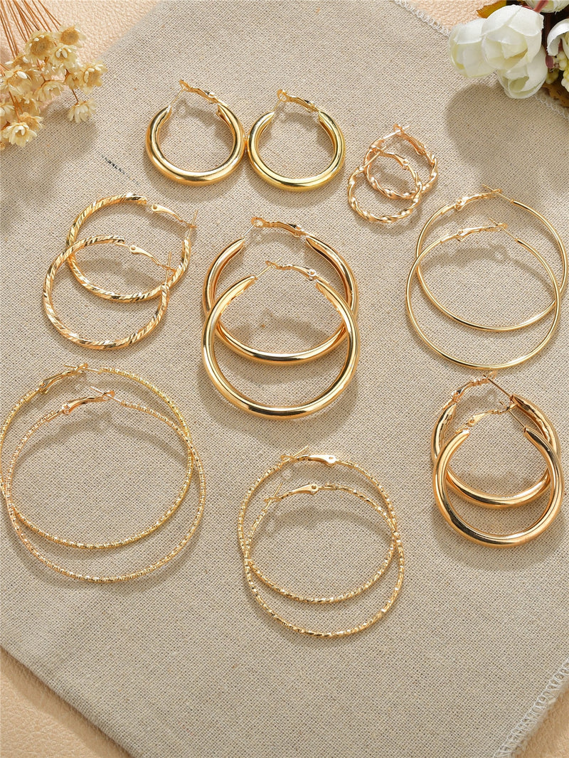 8pairs Minimalist Hoop Earrings