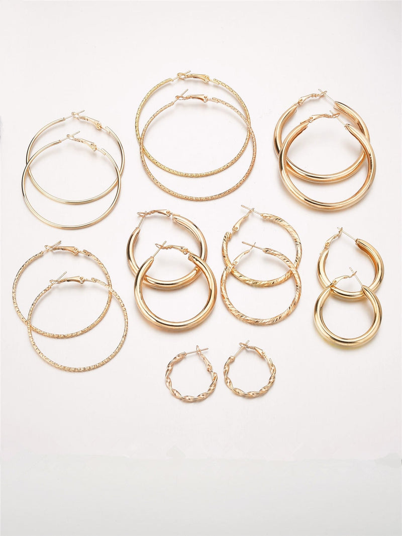 8pairs Minimalist Hoop Earrings