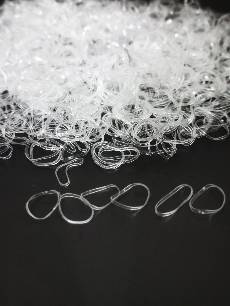 1000pcs Clear Disposable Hair Tie