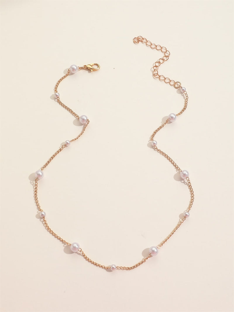 Faux Pearl Decor Necklace