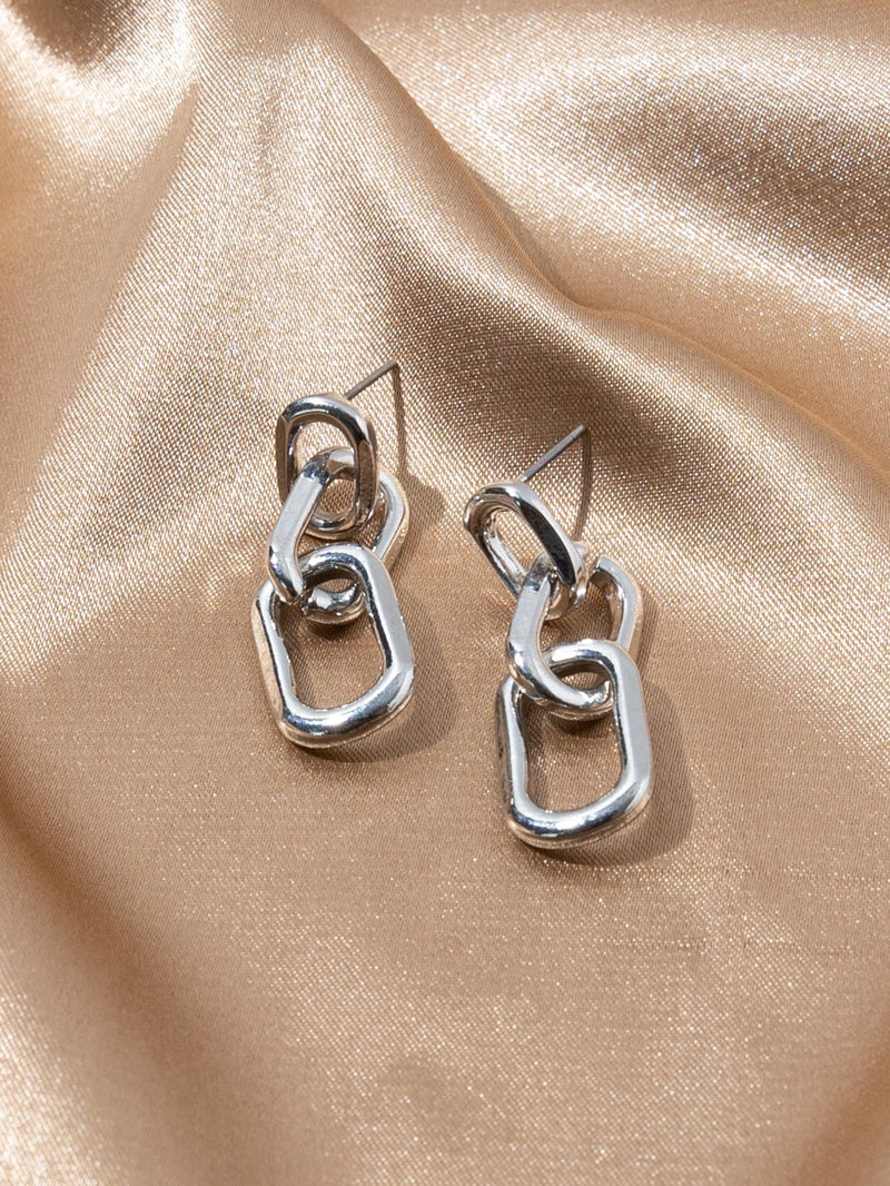Chain Design Drop Earrings
