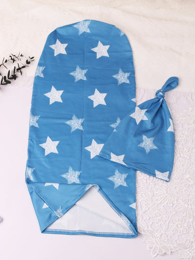 Newborn Star Print Blanket Hat Photo Outfit