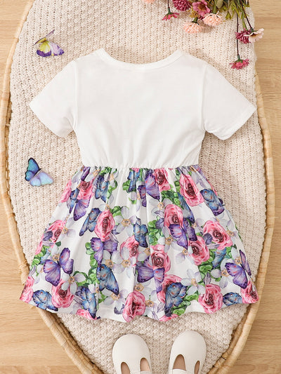 Baby Butterfly Print A line Dress