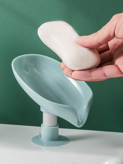 Leaf Shape Soap Box Drain Soap Holder Box For Bathroom Shower Soap Dish Sponge Storage Plate Tray Bathroom