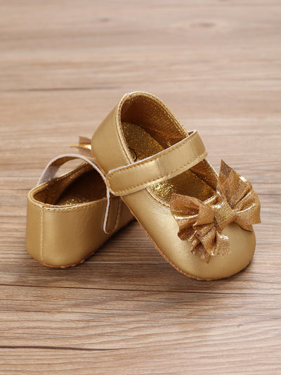 Baby Glitter Bow Decor Mary Jane Flats