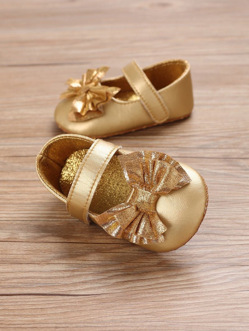 Baby Glitter Bow Decor Mary Jane Flats