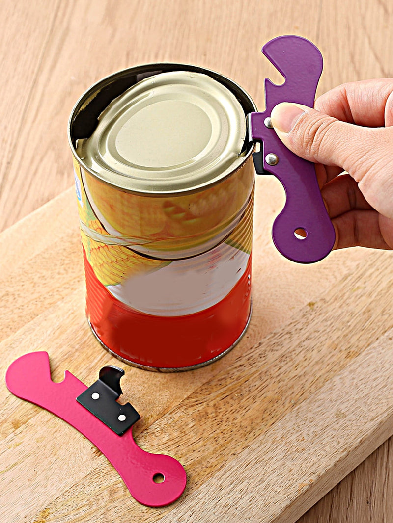 1pc Manual Can Opener Bottle Opener Can Knife Random Color