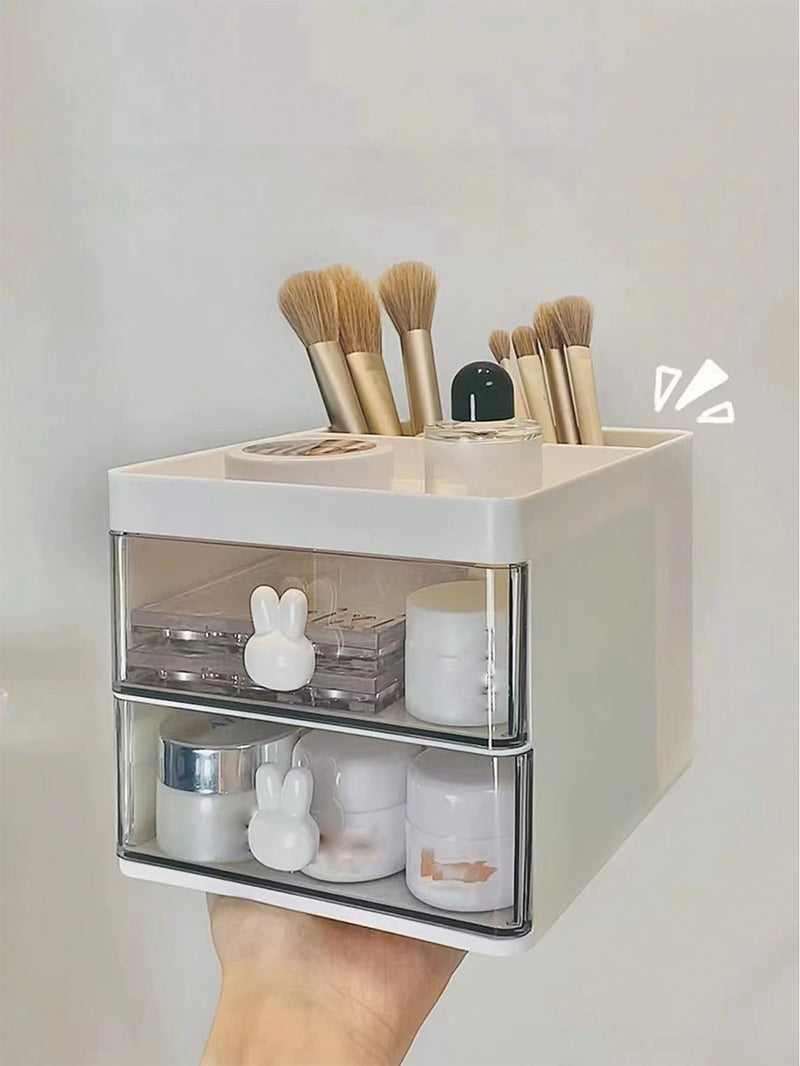 1pc Rabbit Decor Drawer Design Cosmetic Storage Box