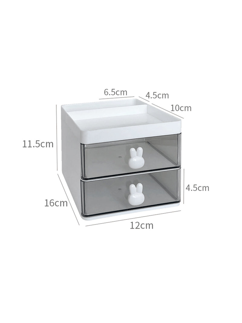 1pc Rabbit Decor Drawer Design Cosmetic Storage Box