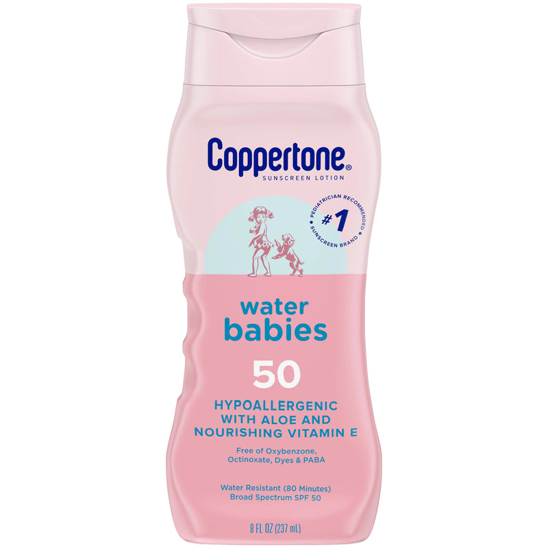 Coppertone WaterBabies SPF 50 Baby Sunscreen Lotion, 8 Fl Oz