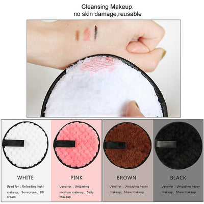 Willstar 4pcs Reusable Make Up Remover Pads,washable Makeup Removal Pad Double-sided Eco-friendly Face Cleansing Cotton Puff For All Skin