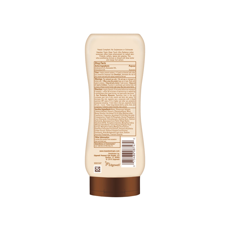 Hawaiian Tropic Sheer Touch Lotion Sunscreen 8 Oz, SPF 30, Oil Free, Water Resistant (80 Minutes)