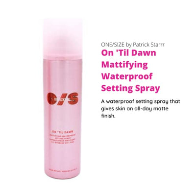 One size One Size by Patrick Starrr On 'Til Dawn Mattifying Waterproof Setting Spray for Long Lasting Face Makeup, All Day Matte Finish, Light Finishing Spray,3.4 Ounce (Pack of 1)